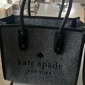 kate spade Gray and Black Tote Bag